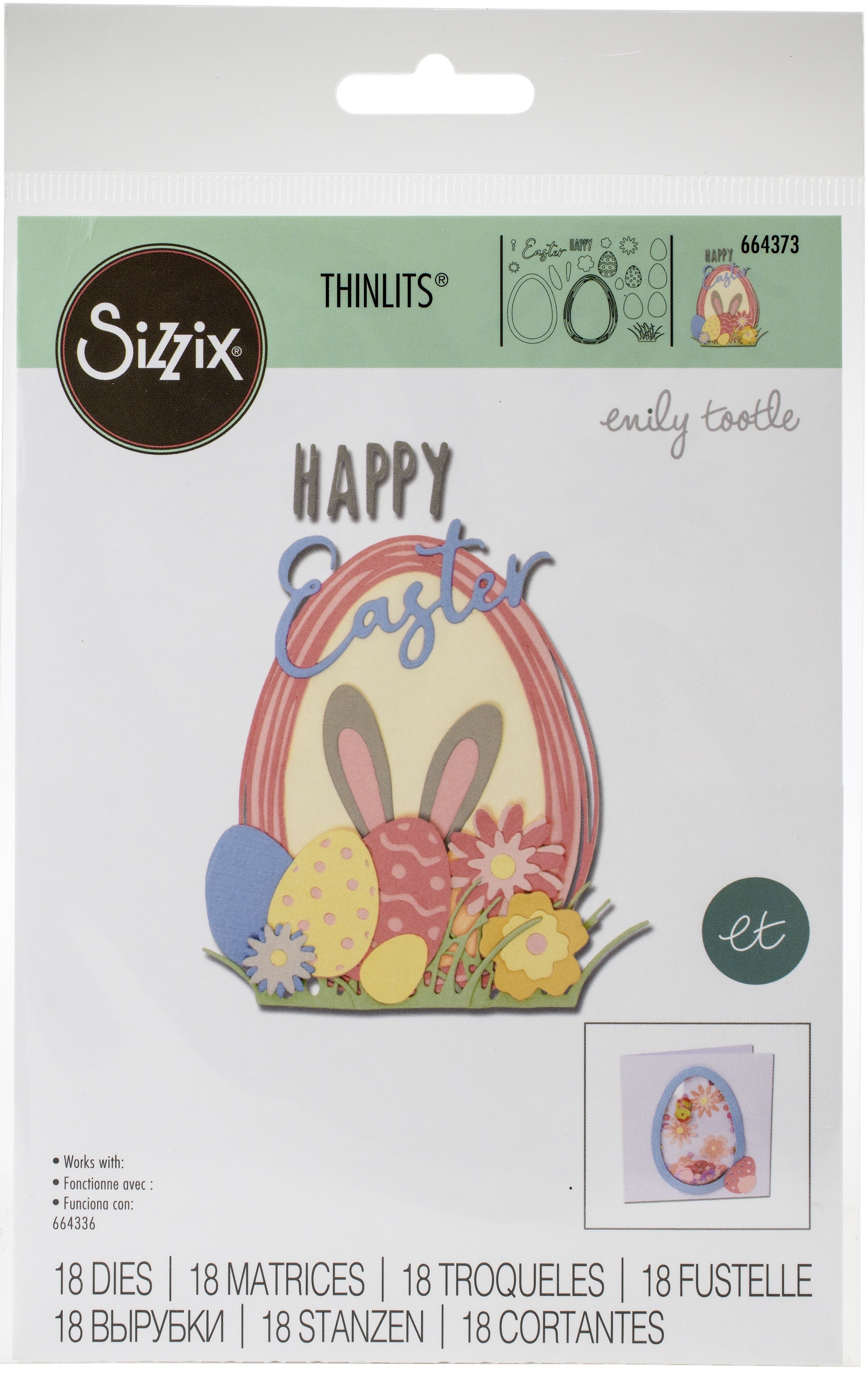 Sizzix Thinlits Dies By Emily Tootle 18/Pkg - Easter Sentiments
