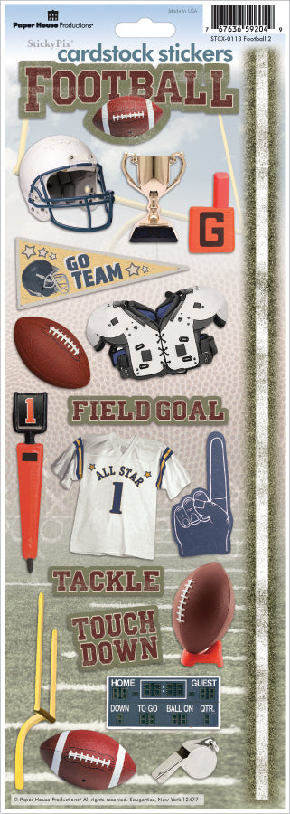 Paper House Cardstock Stickers 4.625"X13" - Football 2