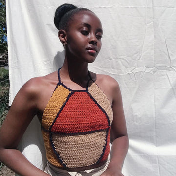 Patchwork halter top