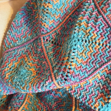 Mosaic Crochet Granny Square Blanket