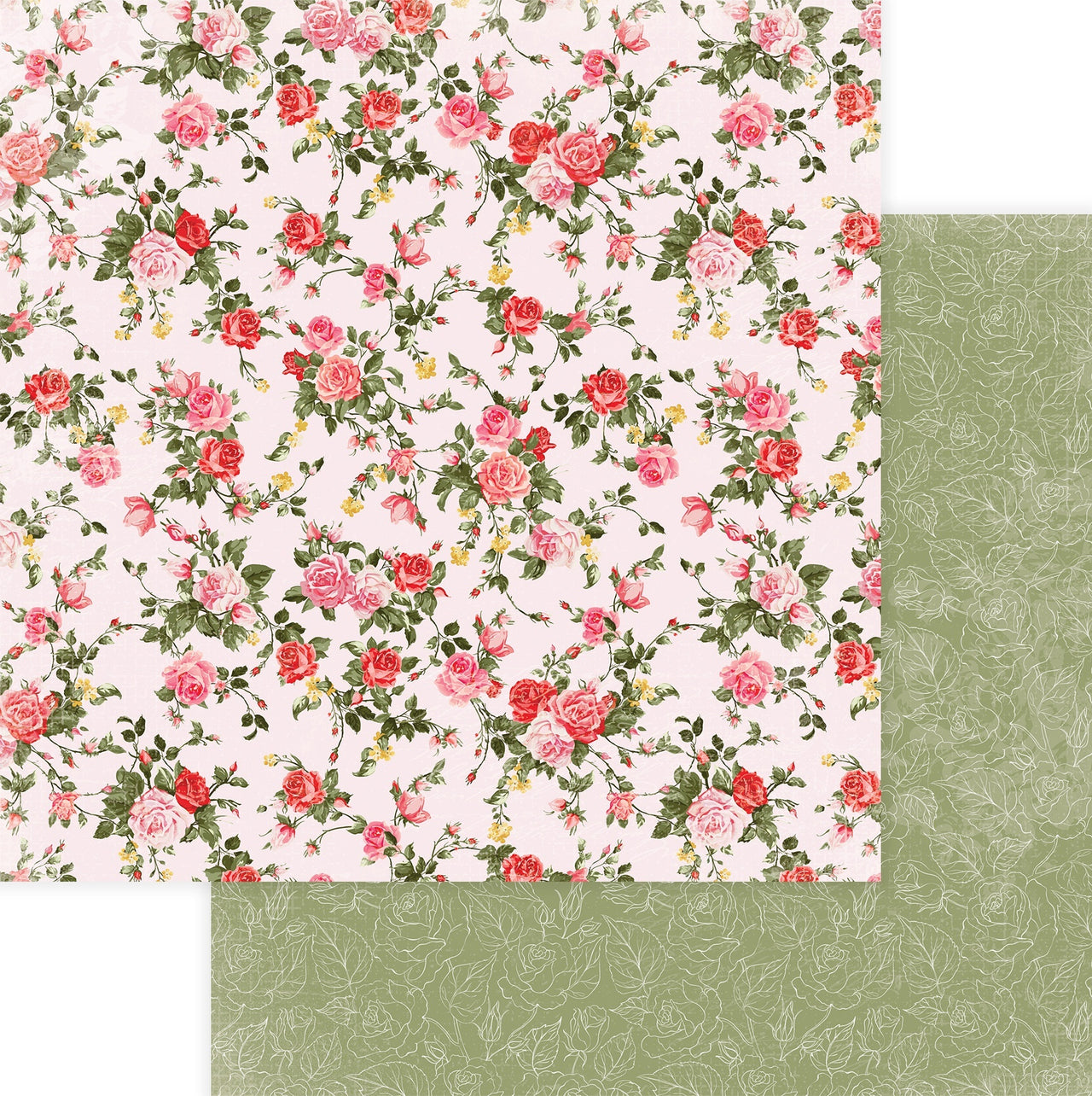 Photoplay Paper Be Mine Double-Sided Cardstock 12"X12" - Dozen Roses