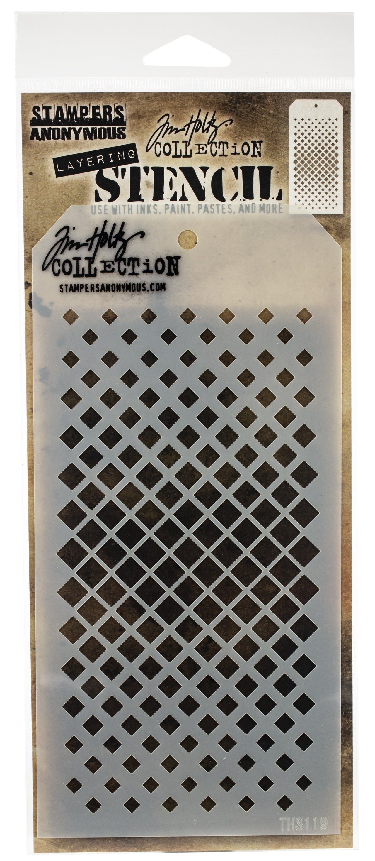 Stampers Anonymous Tim Holtz Layered Stencil 4.125"X8.5" - Gradient Square