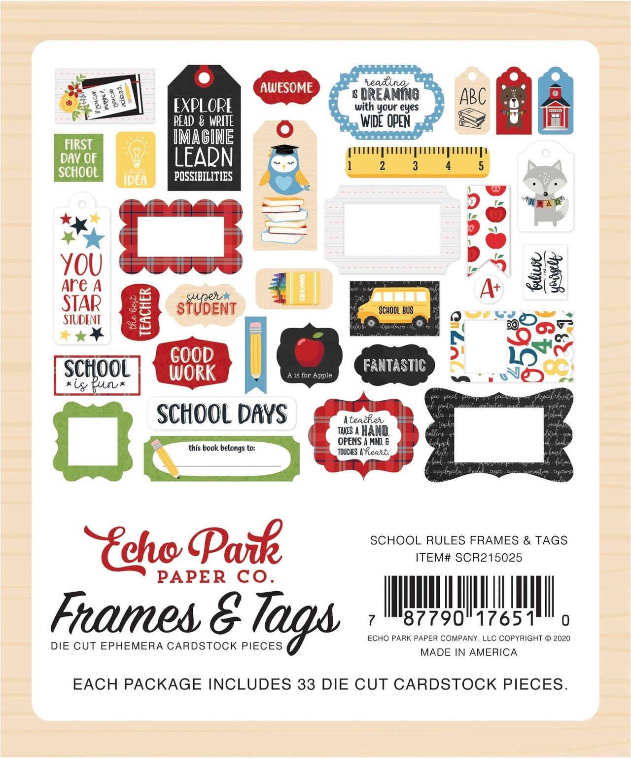 Echo Park Paper Echo Park Cardstock Ephemera 33/Pkg - Icons, School Rules