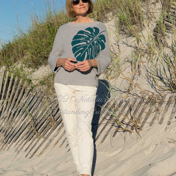 Monstera Mosaic Sweater