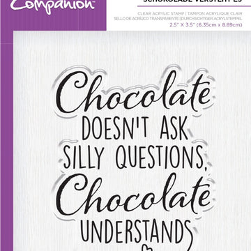 Crafter's Companion Clear Acrylic Quirky Stamp 2.5"X3.5" - Chocolate