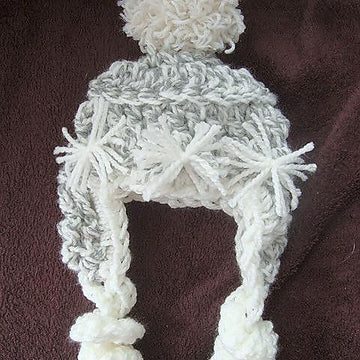 352, SKI BUNNY HAT, crochet, size newborn to age 3
