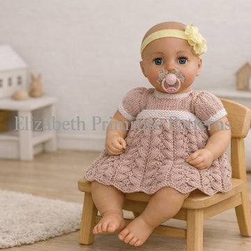 Herringbone Doll Dress Knitting Pattern P33