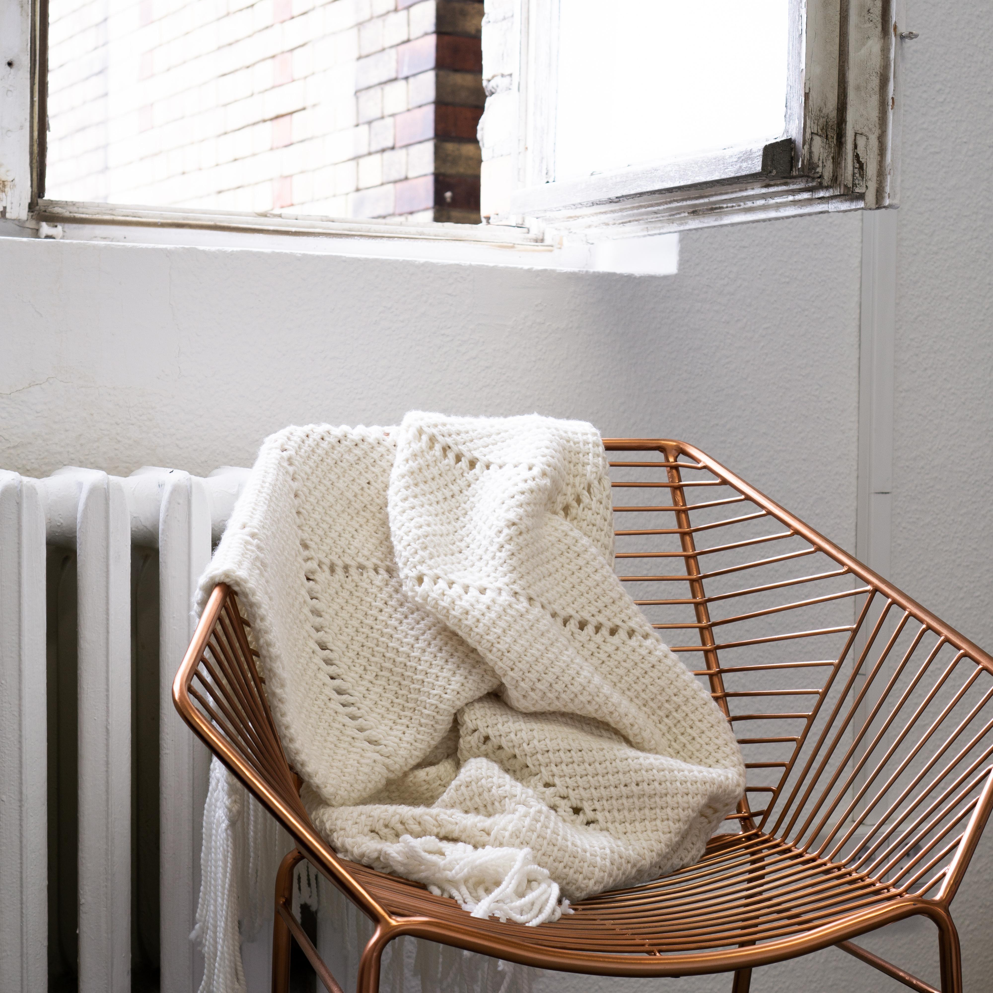 Tunisian Crochet Herringbone Throw