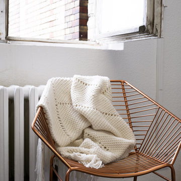 Tunisian Crochet Herringbone Throw
