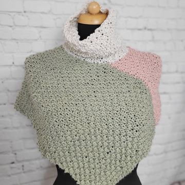 Mossy Turtle Neck Warmer Poncho