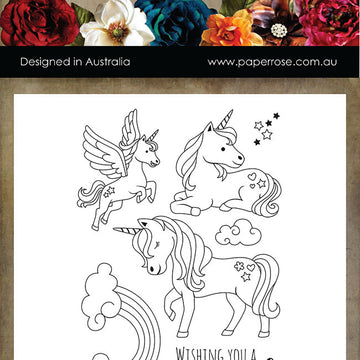 Paper Rose Clear Stamps - Unicorn Magic
