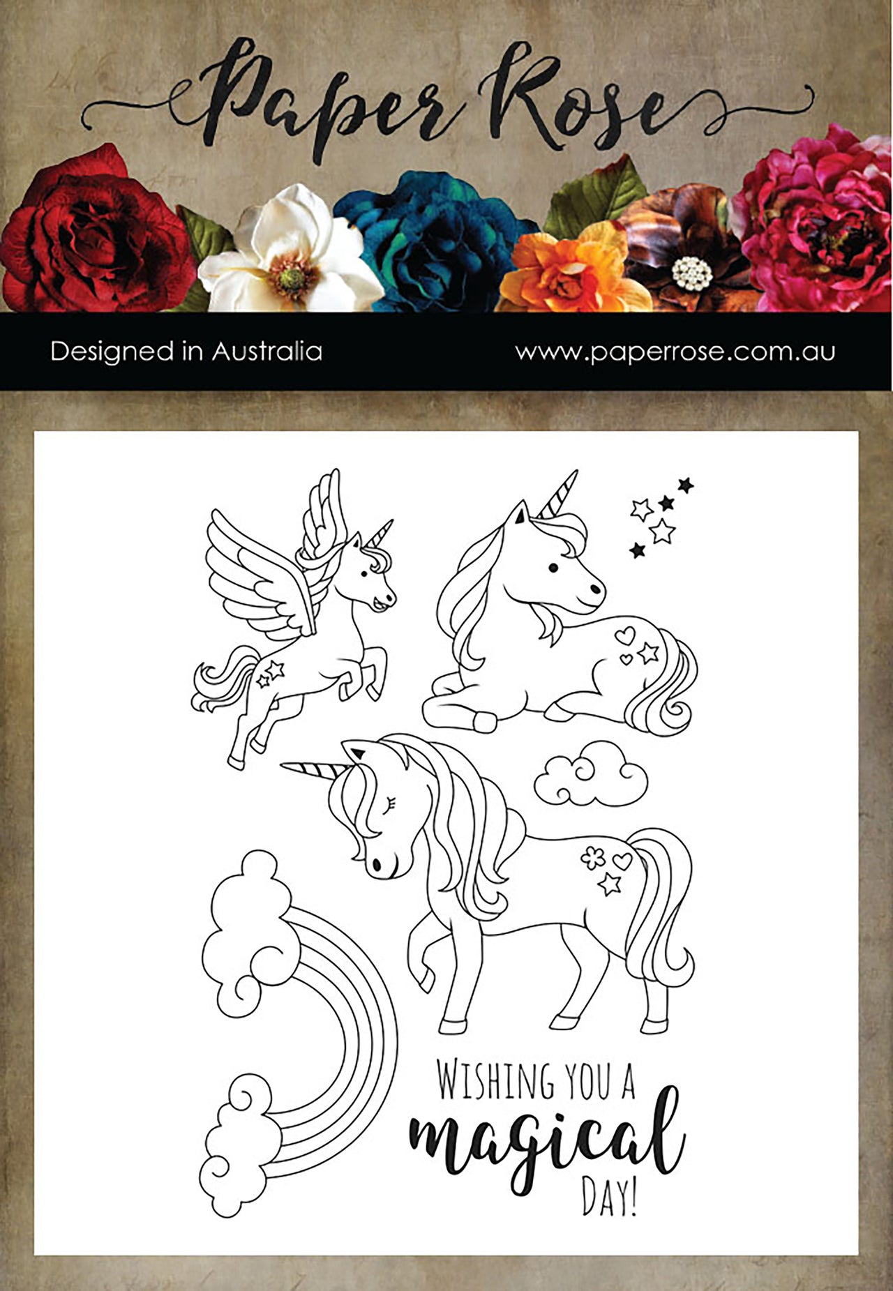 Paper Rose Clear Stamps - Unicorn Magic