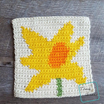 8" Tapestry Daffodil Afghan Square