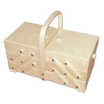 Large Cantilever Sewing Box, Beech Wood - Light Colour