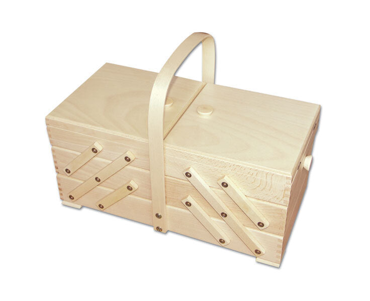 Large Cantilever Sewing Box, Beech Wood - Light Colour