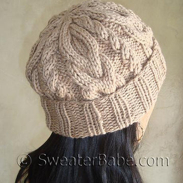 #105 Slouchy 2-Way Cabled Hat
