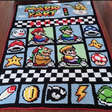 MARIO KART - Super Mario inspired graph for C2C blanket