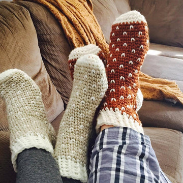 Winter Crochet Slipper Socks