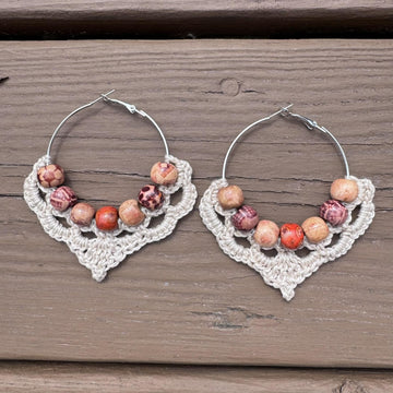 141 Hoop Beaded Crochet Earrings