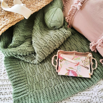 Knit-Look Basketweave Afghan