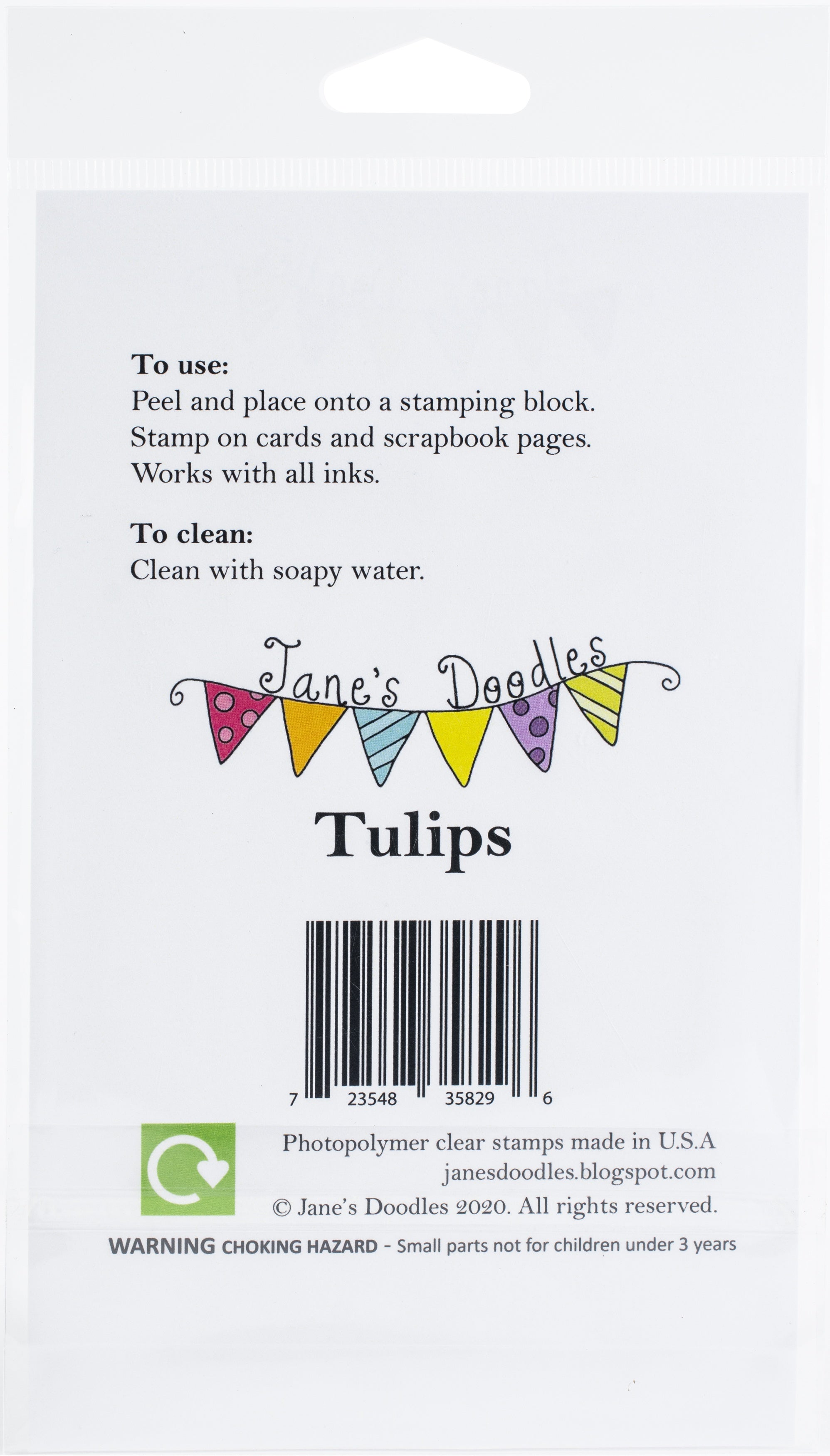 Jane's Doodles Clear Stamps 4"X6" - Tulips