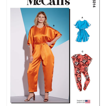 McCall's Misses' Romper, Jumpsuits and Sash M8314 - Sewing Pattern