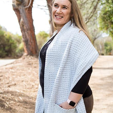 Pocket Shawl with a Detachable Hoodie