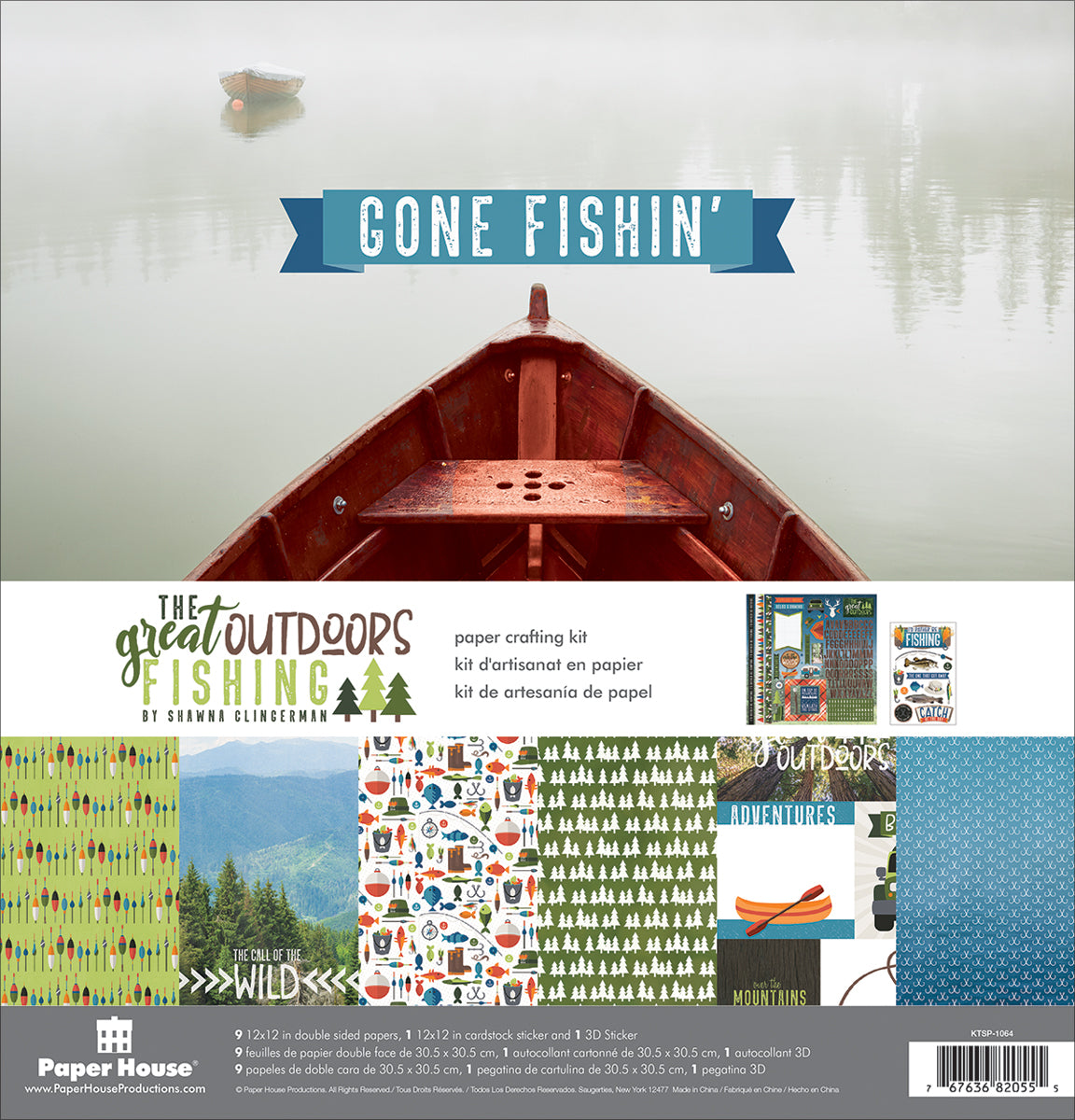 Paper House Paper Crafting Kit 12"X12" - The Great Outdoors Fishing