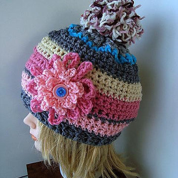 654 CROCHET TOUQUE, Neapolitan, baby to adult