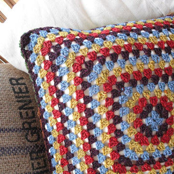 Flower power granny cushion