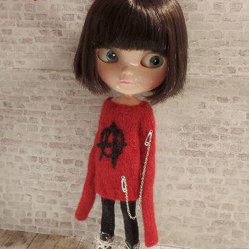Anarchy boiled wool sweater for dolls