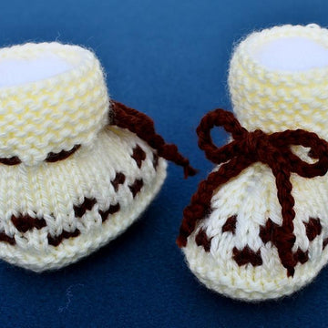 Two Colors Checks Baby Booties