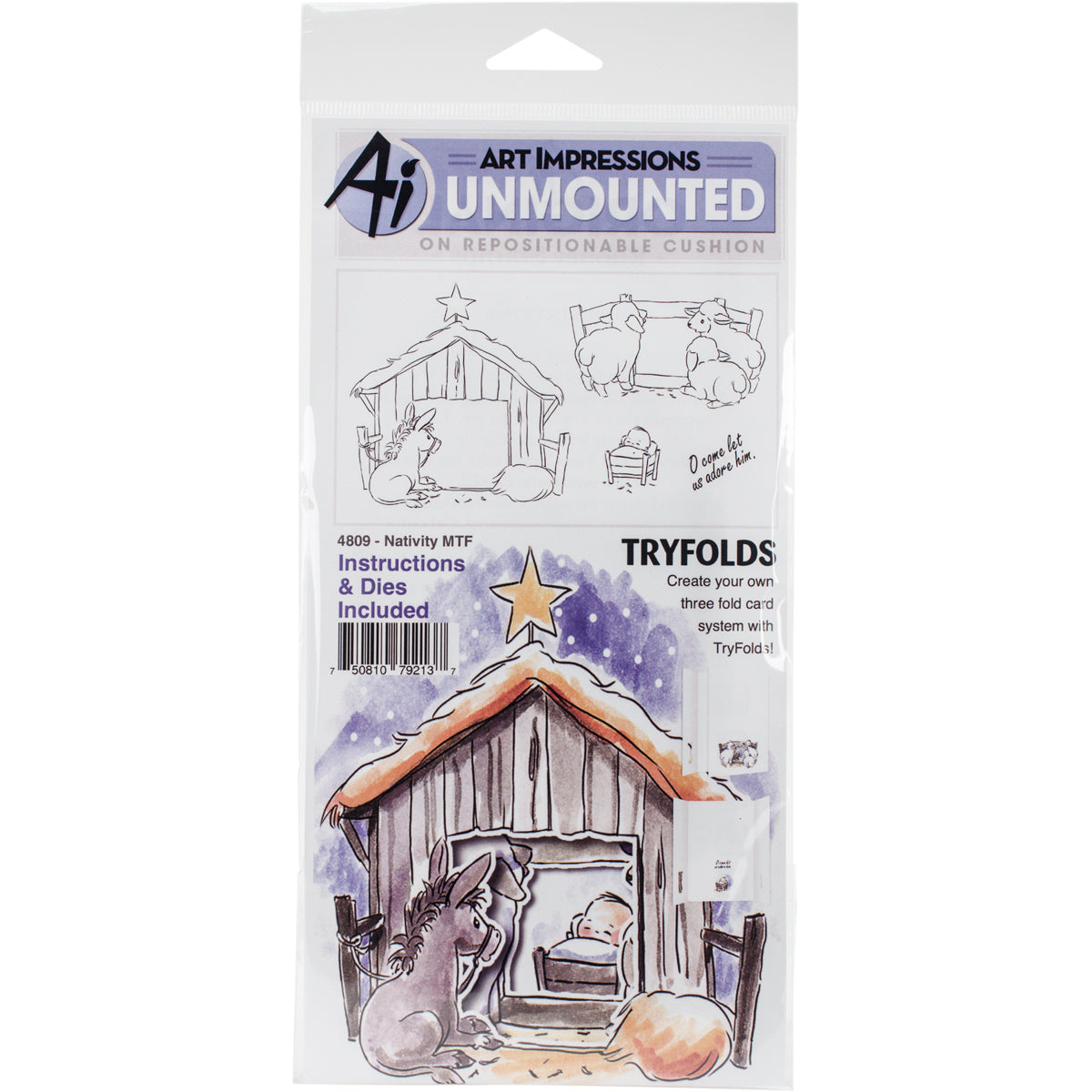 Art Impressions Mini TryFolds Stamp & Die Set - Nativity