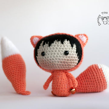 Fox Doll with removable tails.