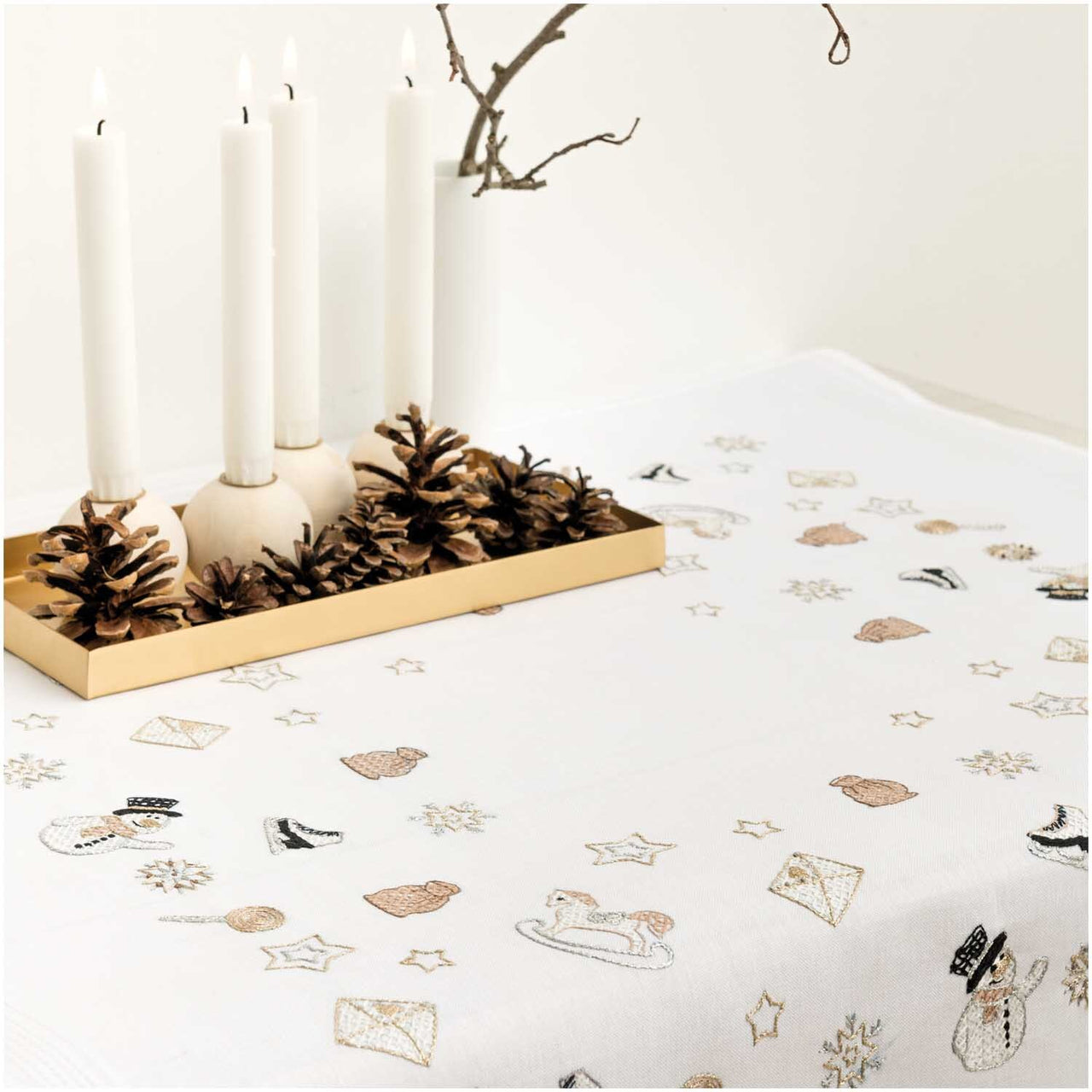 Rico Christmas Motifs Tablecloth Cross Stitch Kit (80 x 80 cm) - 31222.52.22