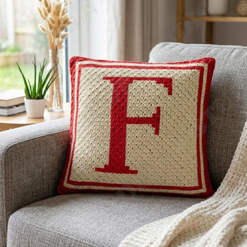 F Cat Name Pillow Cover CROCHET PATTERN