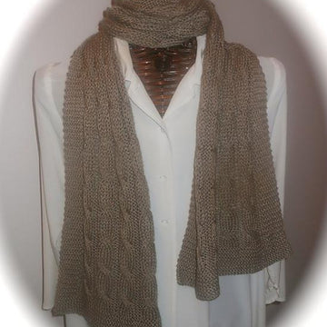 Mocha Link Cabled Scarf