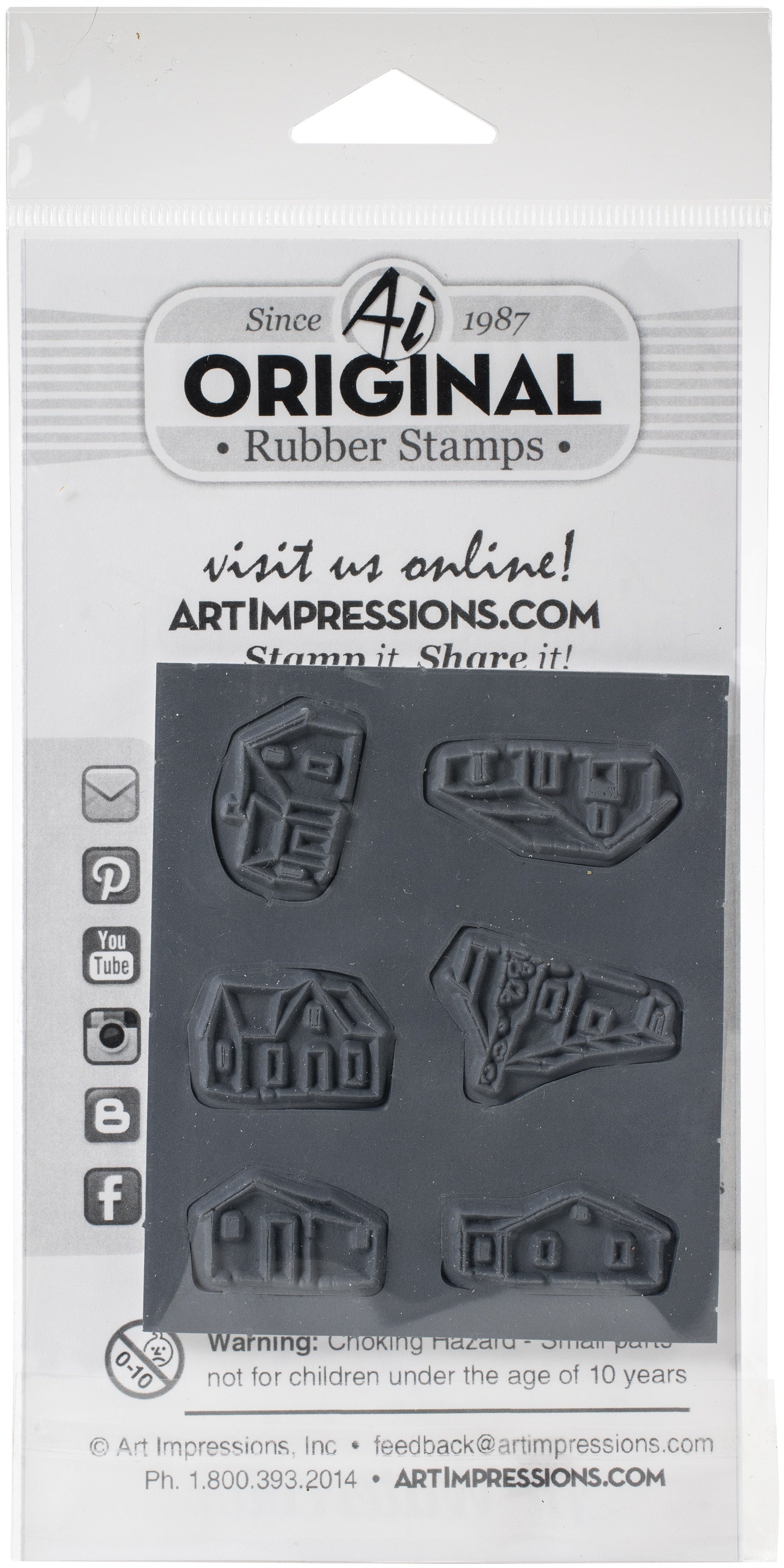 Art Impressions Watercolor Cling Rubber Stamps - WC Mini Cabins