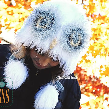 Arctic Snowy Owl Bonnet Crochet PDF Pattern