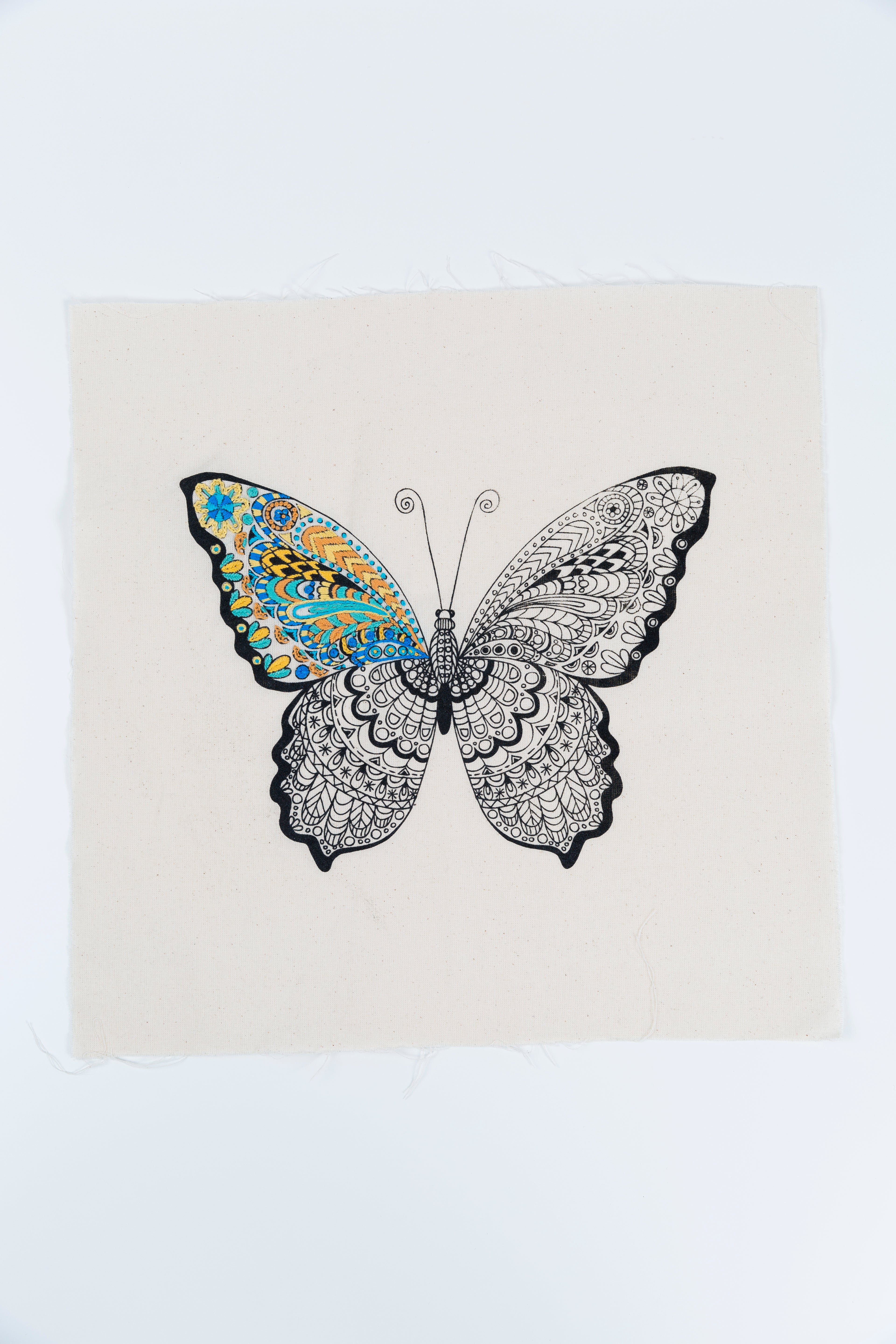 Zendoodle Printed Embroidery Kit - Butterfly Magic