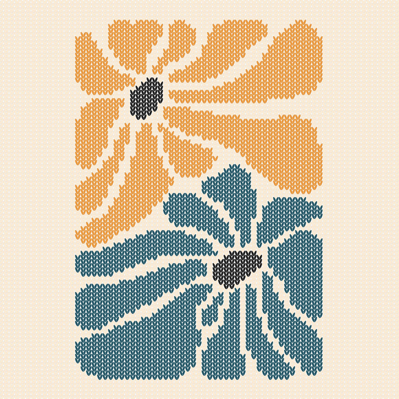 Abstract Floral Bloom Knitting Chart