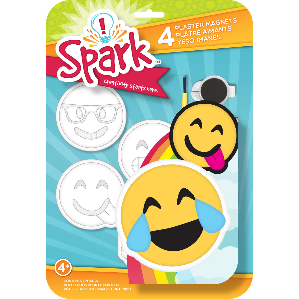 American Crafts Spark Plaster Magnet Kit - Goofy Emoji