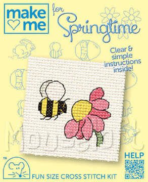 Mouseloft Make Me for Springtime Bee Cross Stitch Kit - 64mm