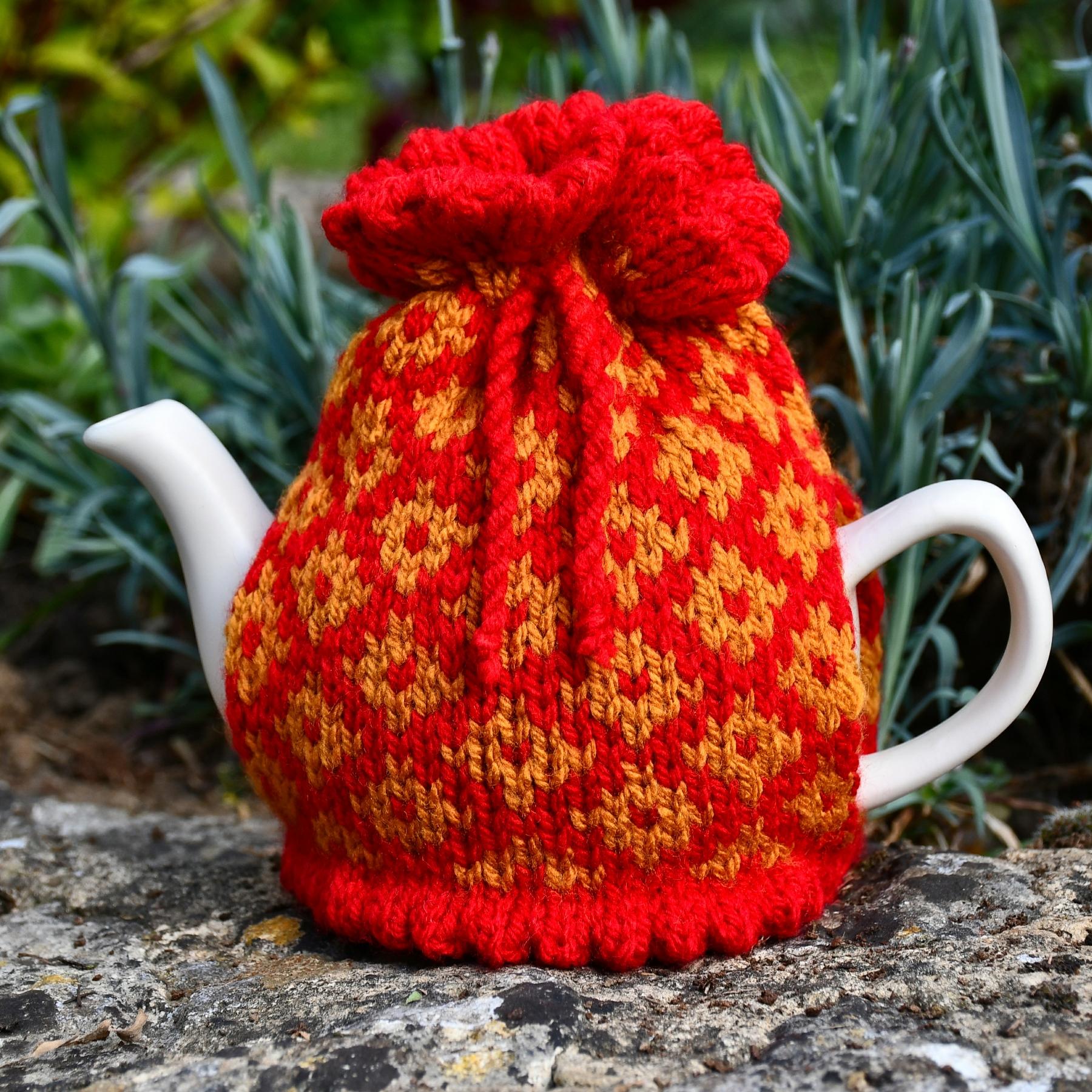 Diamond Fair Isle 2 Cup Teapot Cosy Knitting Pattern