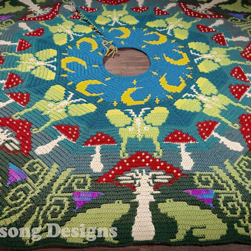 Mushroom Forest Holiday Tree Skirt