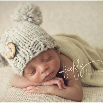 Chunky Newborn Pompom Hat