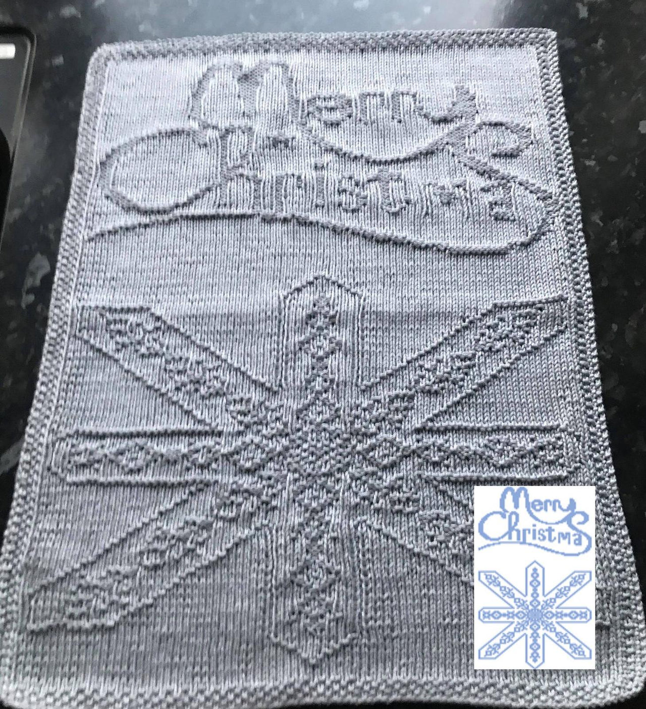 Nr. 357 9. Snowflake Merry Christmas guest towel