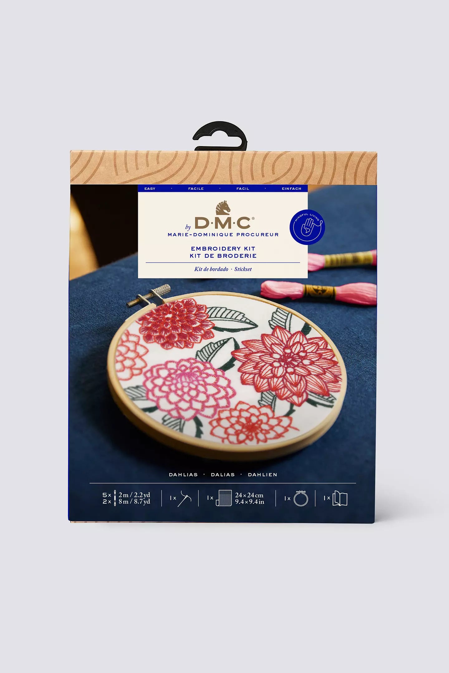 DMC Dahlias by Marie-Dominique Procureur Easy Embroidery Kit