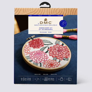 DMC Dahlias by Marie-Dominique Procureur Easy Embroidery Kit