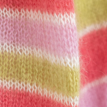 Green & Pink Mohair Sweater